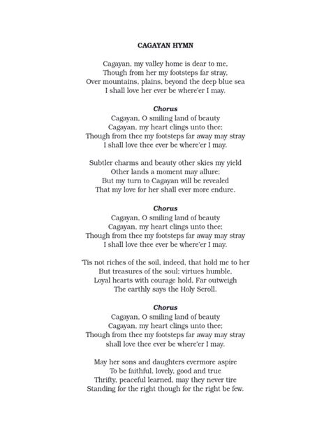 cagayan hymn lyrics tagalog